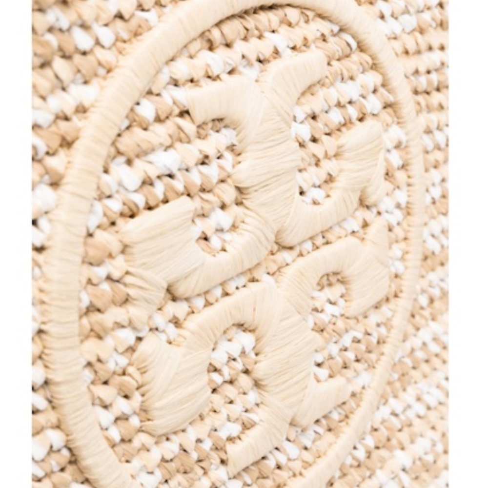 Large Tory Burch Ella Raffia Straw Tote Bag - Picture 4 of 13